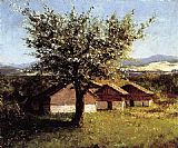 Gustave Courbet Swiss Landscape with Flowering Apple Tree painting